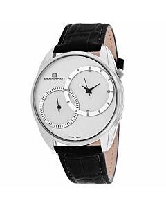 Men's Sentinel Leather Silver Dial Watch