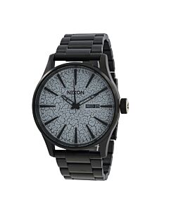 Men's Sentry Stainless Steel White (Black Crackle) Dial Watch