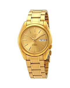 Men's Seiko 5 Automatic Gold-Tone Steel and Dial