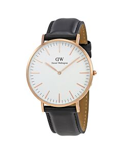 Men's Sheffield Leather Eggshell White Dial Watch