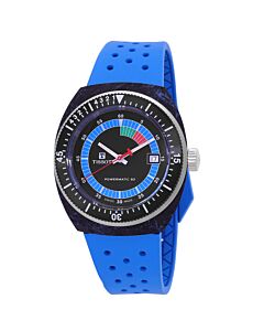 Men's Sideral S Powermatic 80 Rubber Black Dial Watch