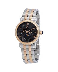 Sierra Multi-Function Silver-and-Rose-Tone SS Black Dial