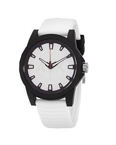 Men's Silicone White Dial Watch