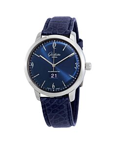 Men's Sixties Panorama Date (Alligator) Leather Blue Dial Watch