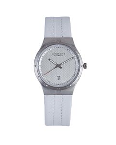 Men's Skive Leather White Dial Watch
