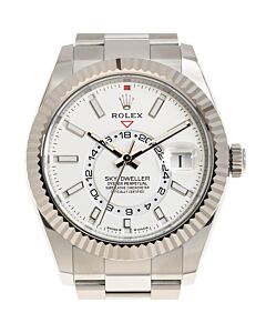Men's Sky Dweller Stainless Steel Oyster White Dial Watch