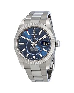 Men's Sky-Dweller 18kt White Gold and Stainless Steel Rolex Oyster Blue Dial