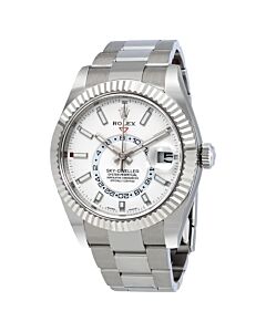 Men's Sky-Dweller Stainless Steel with 18kt White Gold Rolex Oyster White Dial