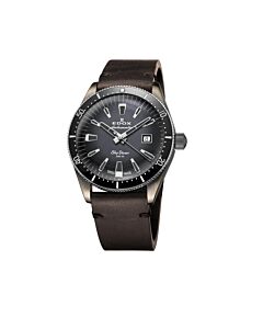 Men's Skydiver Leather Grey Dial Watch