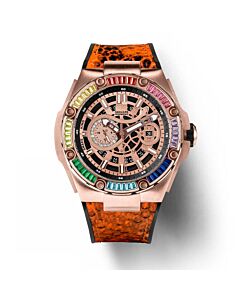 Men's Snake Special Rubber Rose Gold-tone Dial Watch