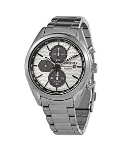 Men's Solar Chronograph Stainless Steel White Dial Watch