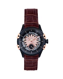 Men's Solstice Genuine Leather Rose Gold-tone Dial Watch