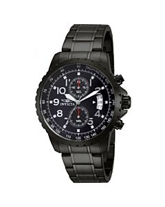 Men's Specialty Chronograph Black Ion Plated Stainless Steel & Dial