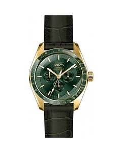 Men's Specialty Leather Green Dial Watch