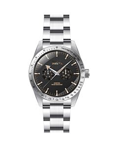 Men's Specialty Stainless Steel Black Dial Watch