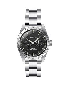 Men's Specialty Stainless Steel Black Dial Watch