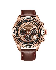 Men's Speed Tracker Chronograph Leather Brown Dial Watch