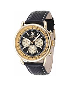 Men's Speedway Chronograph Leather Black Dial Watch