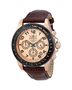 Men's Speedway Chronograph Leather Rose Dial Watch