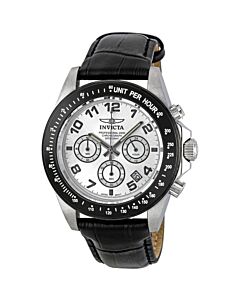 Men's Speedway Chronograph Leather White Dial Watch