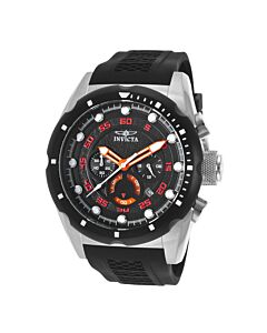 Men's Speedway Chronograph Polyurethane Black Dial Watch