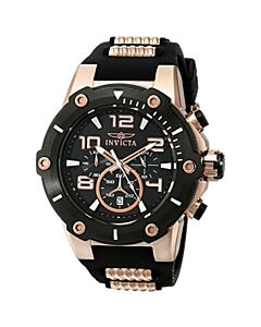Men's Speedway Chronograph Polyurethane with Rose Gold-plated Accents Black Dial Watch