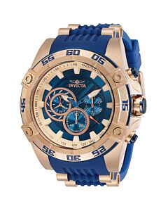 Men's Speedway Chronograph Silicone and Polyurethane with Rose Gold-tone Barr Blue Dial Watch
