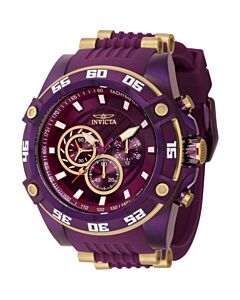 Men's Speedway Chronograph Silicone and Stainless Steel Dark Purple Dial Watch