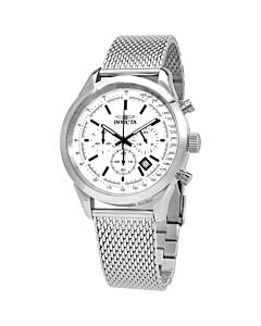 Men's Speedway Chronograph Stainless Steel Mesh Silver Dial Watch
