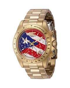 Men's Speedway Chronograph Stainless Steel Red and White and Blue Dial Watch