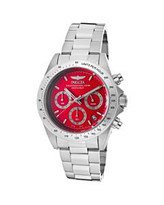 Men's Speedway Chronograph Stainless Steel Red Dial Watch