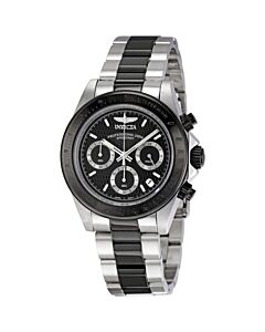 Men's Speedway Chronograph Stainless Steel with Black ion-plated Center Black Dial Watch
