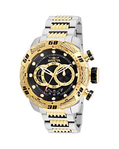 Men's Speedway Chronograph Stainless Steel with Yellow Gold-plated Accents Black Dial Watch