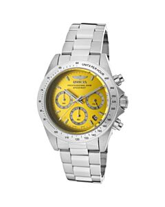 Men's Speedway Chronograph Stainless Steel Yellow Dial Watch