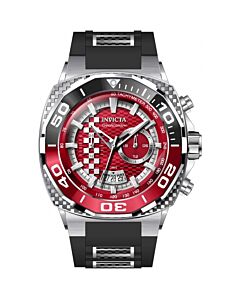 Men's Speedway Silicone with Carbon Fiber Inserts Red Dial Watch
