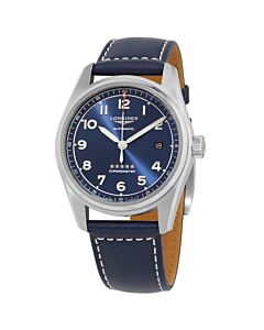 Men's Spirit Leather Blue Dial Watch