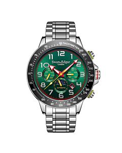 Men's Sports Elegance Stainless Steel Green Dial Watch
