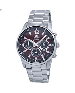 Men's Sports Stainless Steel Red Dial Watch