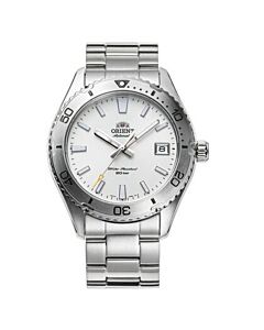 Men's Sports Stainless Steel White Dial Watch
