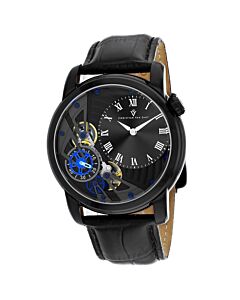 Men's Sprocket Auto-Quartz Leather Black Dial Watch