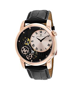 Men's Sprocket Auto-Quartz Leather Rose Gold-tone Dial Watch
