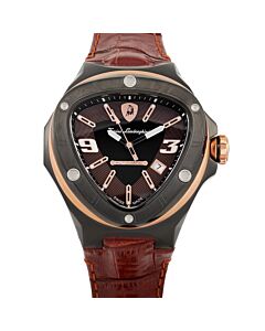 Men's Spyder Leather Brown and Black Dial Watch