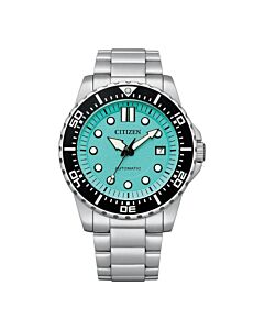 Men's Stainless Steel Aqua Blue Dial Watch