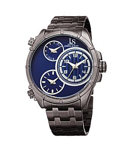 Men's Stainless Steel Blue (Triple Time Zone) Dial Watch