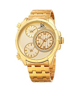 Men's Stainless Steel Gold (Triple Time) Dial Watch