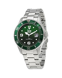 Men's Stainless Steel Green Dial Watch