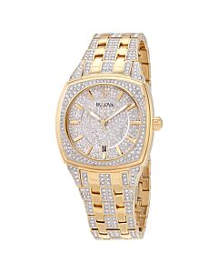 Men's Stainless Steel- Crystal Set Crystal Pave Dial