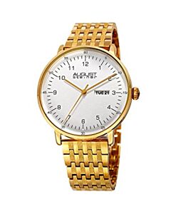 Men's Gold Tone Stainless Steel Silver Dial