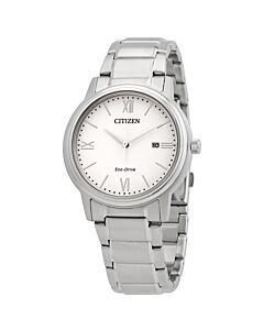 Men's Stainless Steel White Dial Watch