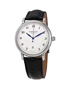 Men's Star Legacy Leather Silvery White Dial Watch